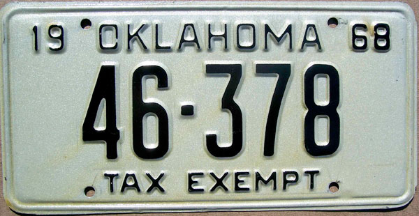 Oklahoma police license plate