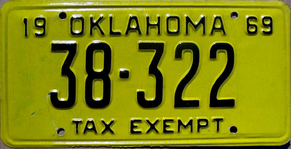 Oklahoma police license plate