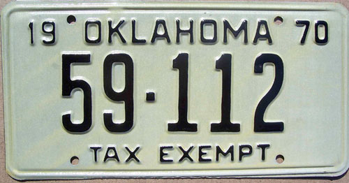 Oklahoma police license plate