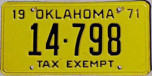 Oklahoma police license plate