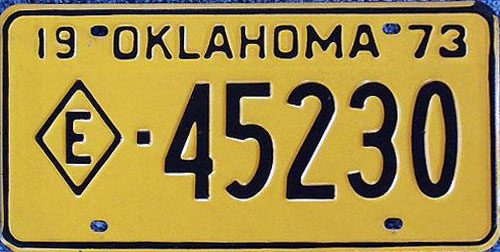 Oklahoma police license plate