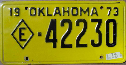 Oklahoma police license plate