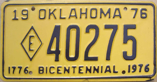 Oklahoma police license plate