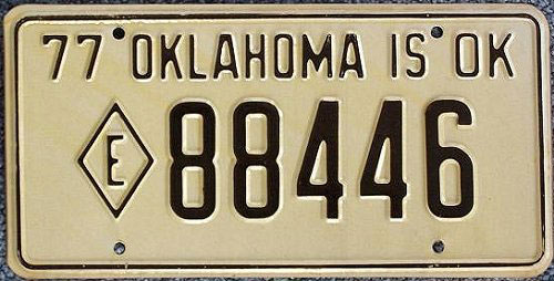 Oklahoma police license plate