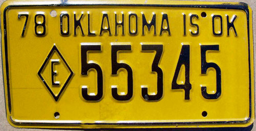 Oklahoma police license plate