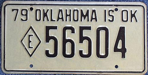 Oklahoma police license plate