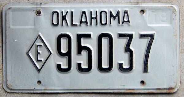 Oklahoma police license plate