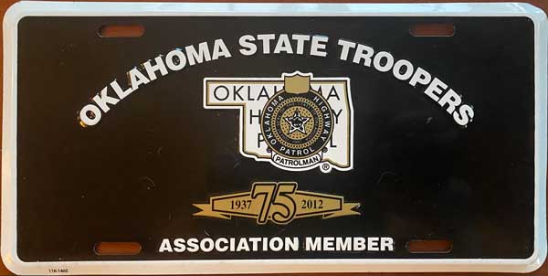 Oklahoma police license plate