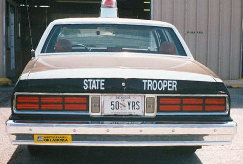 Oklahoma police license plate