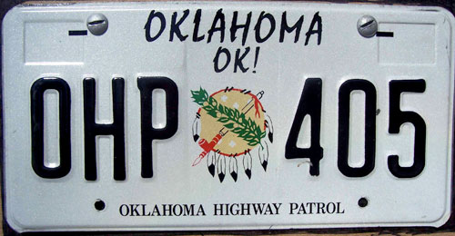 Oklahoma police license plate