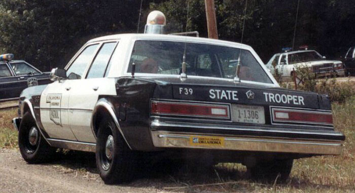 Oklahoma police license plate