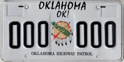 Oklahoma police license plate