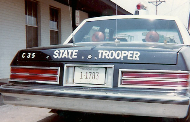 Oklahoma police license plate