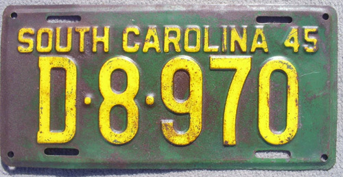 SouthCarolina  police license plate