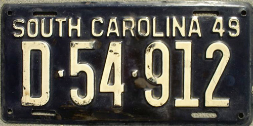 SouthCarolina  police license plate