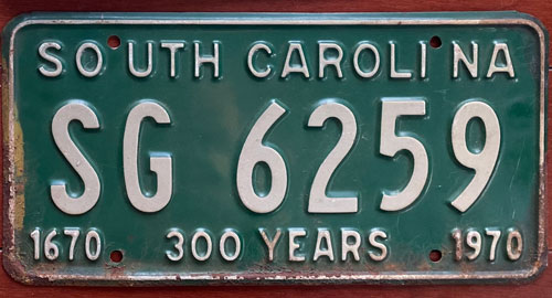 SouthCarolina  police license plate