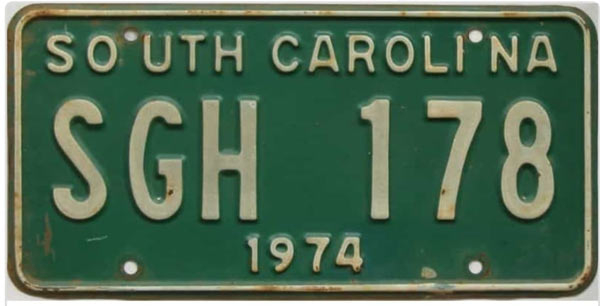 SouthCarolina  police license plate