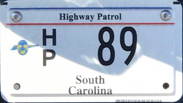 SouthCarolina  police license plate