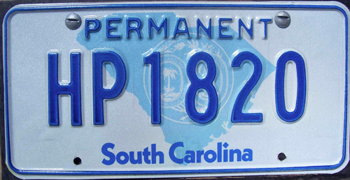 SouthCarolina  police license plate