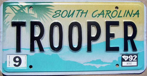 SouthCarolina  police license plate