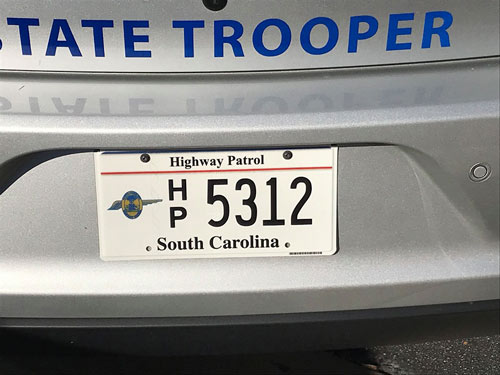 SouthCarolina  police license plate