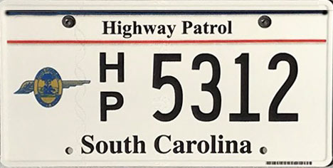 SouthCarolina  police license plate