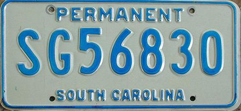 SouthCarolina  police license plate