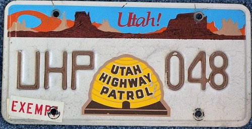 Utah  police license plate image