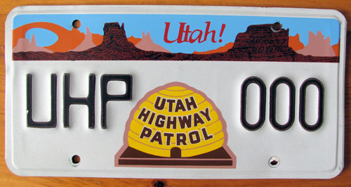 Utah  police license plate image