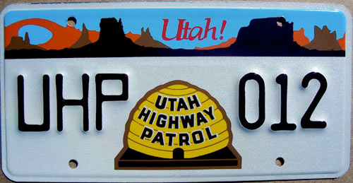 Utah  police license plate image