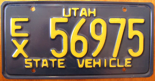 Utah  police license plate image