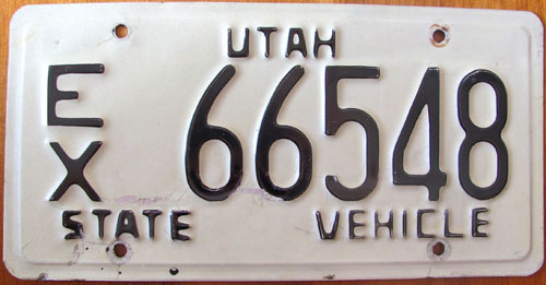 Utah  police license plate image