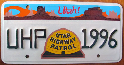 Utah  police license plate image