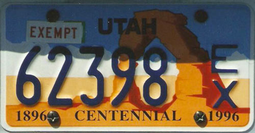 Utah  police license plate image