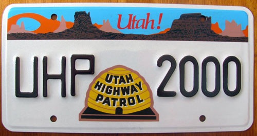 Utah  police license plate image