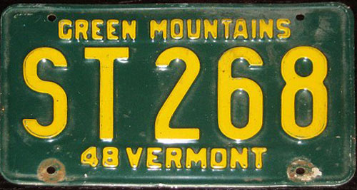 Vermont  police license plate image