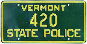 Vermont  police license plate image