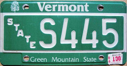 Vermont  police license plate image