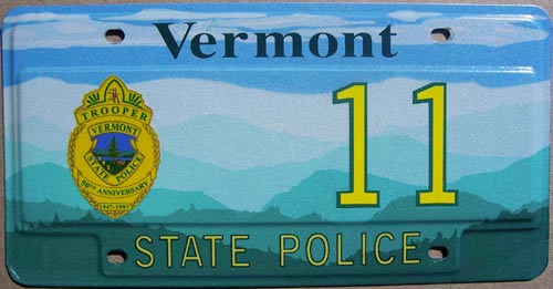 Vermont  police license plate image