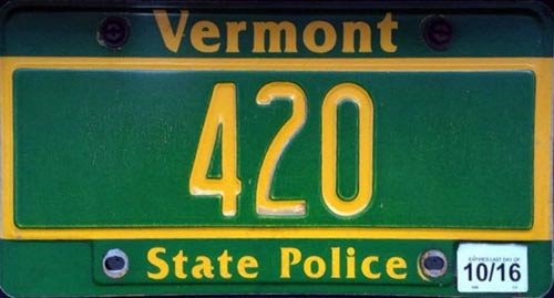 Vermont  police license plate image