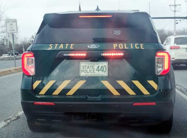 Vermont  police license plate image