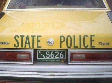 Vermont  police license plate image