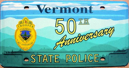 Vermont  police license plate image