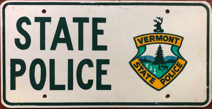 Vermont  police license plate image