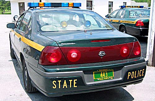 Vermont  police license plate image