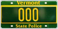 Vermont  police license plate image